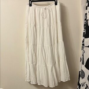 Aerie White Maxi Tiered Skirt